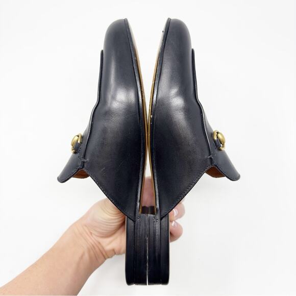 Gucci Princetown Black Leather Horsebit Mules Loafers - Picture 5 of 12